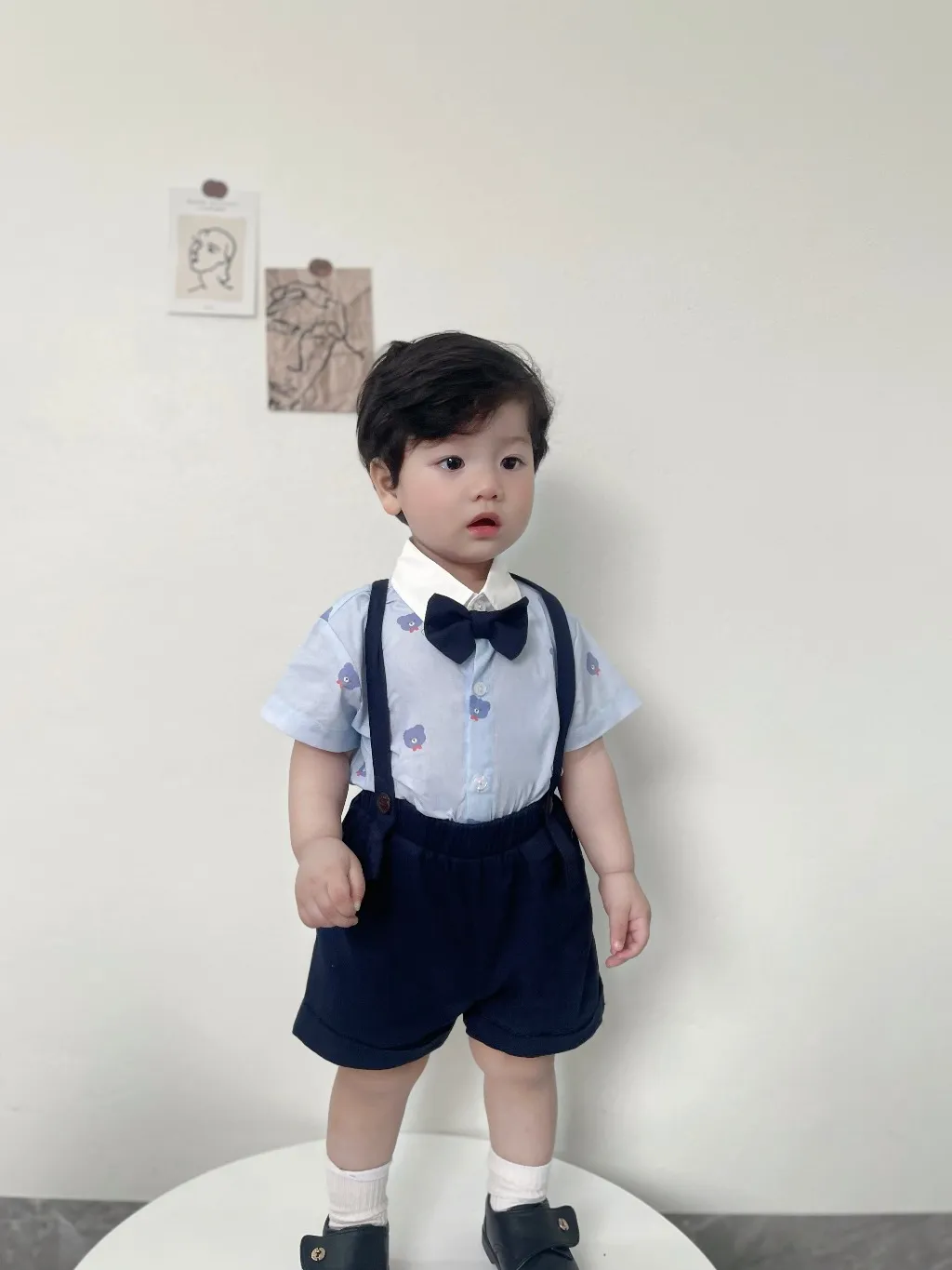 Ảnh Set yếm Công Tử họa tiết gấu Thôi Nôi Fbaby Đi Chơi Dự Tiệc  Aó Chất Liệu Thô Đũi Phối Quần Kaki Cho Bé Trai 6-17kg 3