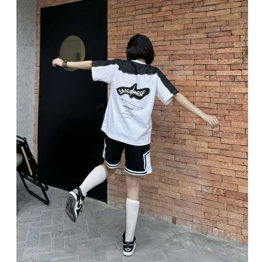 Ảnh Short Thun Light Star SAIGONESE Thun Mè Quần Đùi Phối Viền Thể Thao Unisex Nam Nữ 2 Màu 2