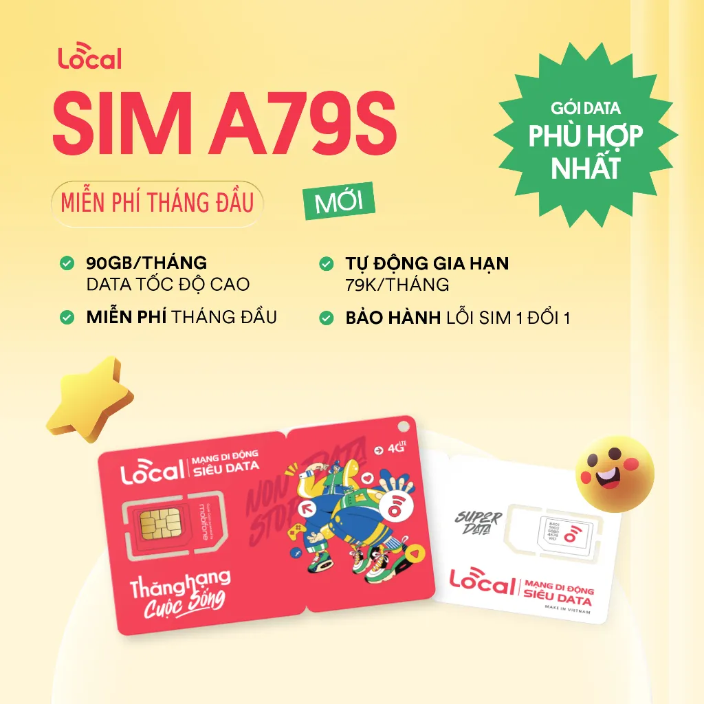 Ảnh Sim 4G Mobifone A79S LOCAL 3GB/ ngày - 90GB/ tháng. SIÊU SIM DATA Gọi Sẵn 1 tháng. DKCC 1