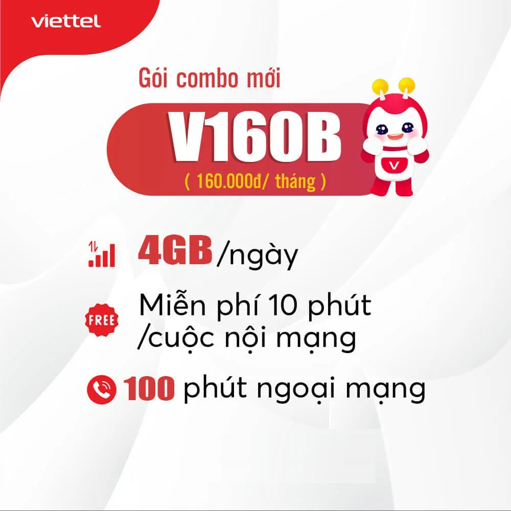 Ảnh Sim 4G Viettel 12V160B 4GB/Ngày (120GB/Tháng) + 100P Ngoại Mạng + Nội Mạng Trọn Gói 12 Tháng Không Nạp Tiền 1