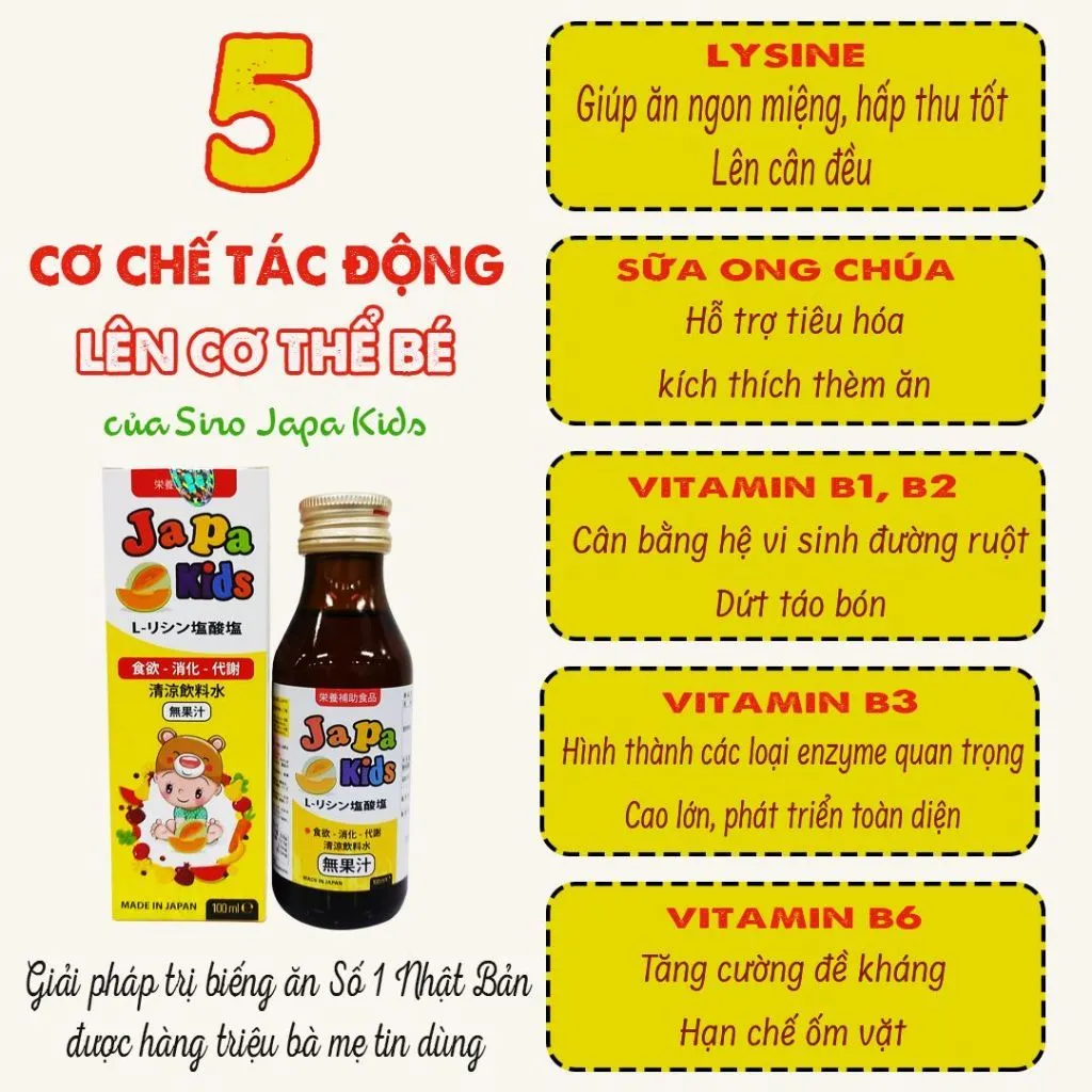 Ảnh Siro ăn ngon Japa kids  giúp trẻ ăn ngon , con tăng cân phát triển toàn diện nhập khẩu Nhật Bản 2