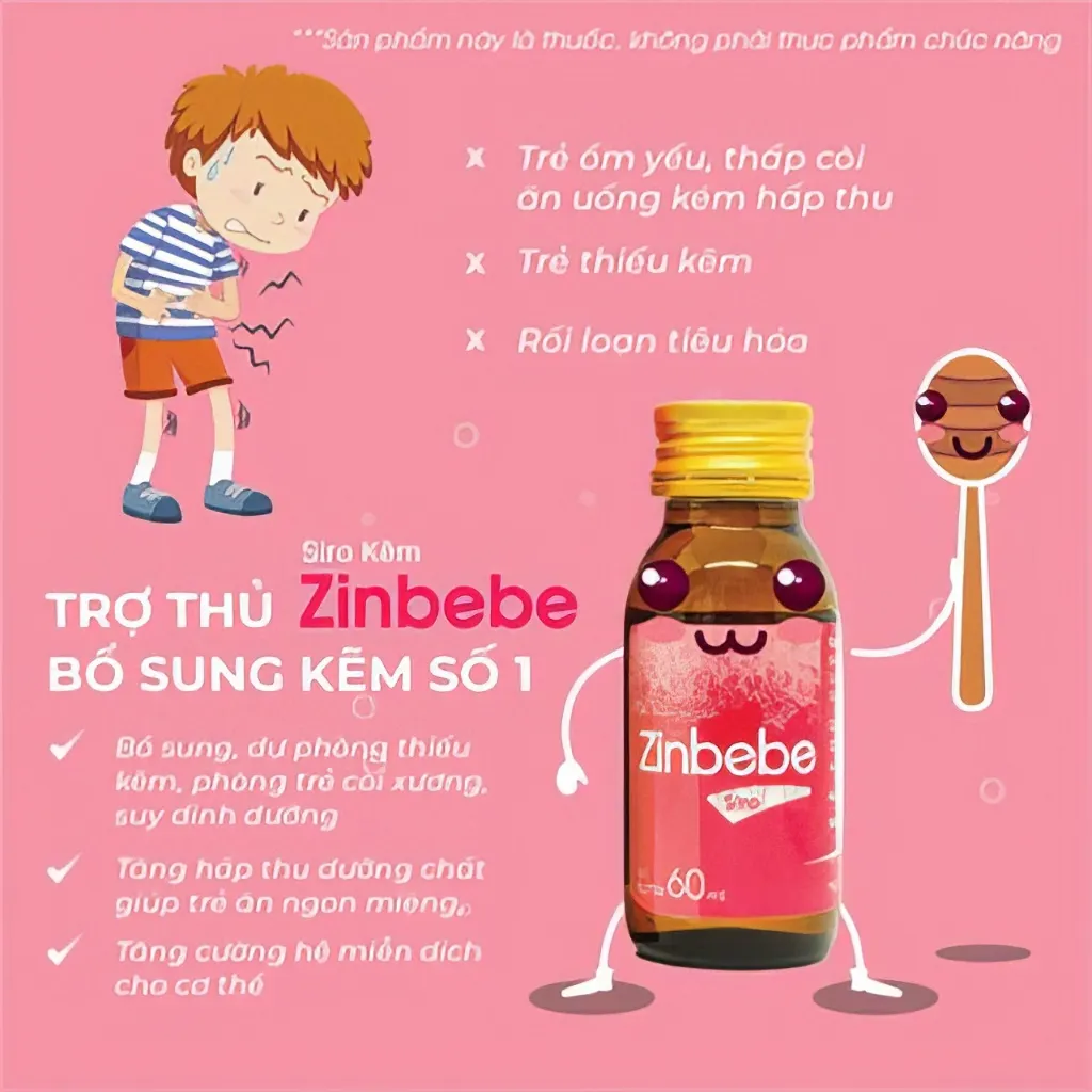Ảnh Siro bổ sung kẽm ZinBeBe 60ml tăng cường sức khoẻ đề kháng, hỗ trợ trẻ còi xương suy dinh dưỡng 2