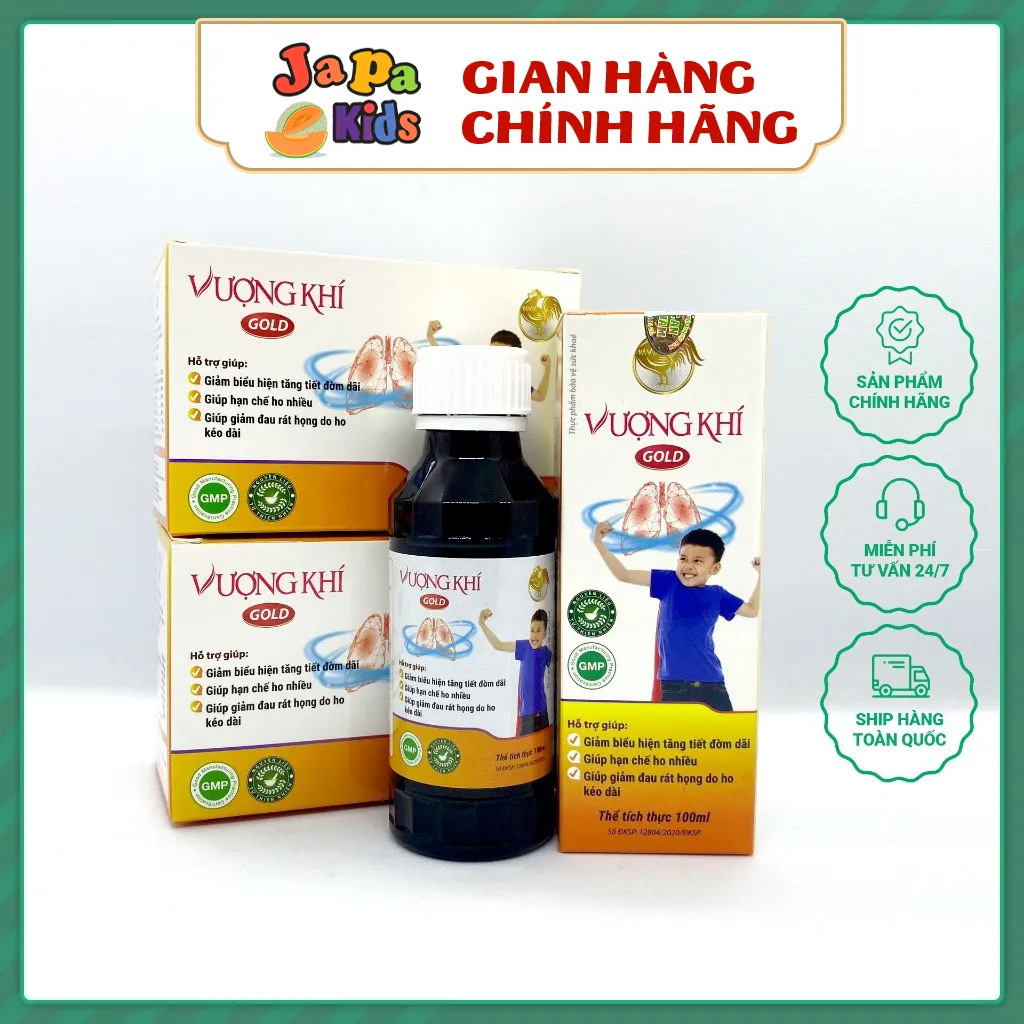 Ảnh Siro cao lỏng Vượng Khí Gold hỗ trợ giảm ho tiêu đờm rát họng tăng cường đề kháng hệ hô hấp Japa kids 1