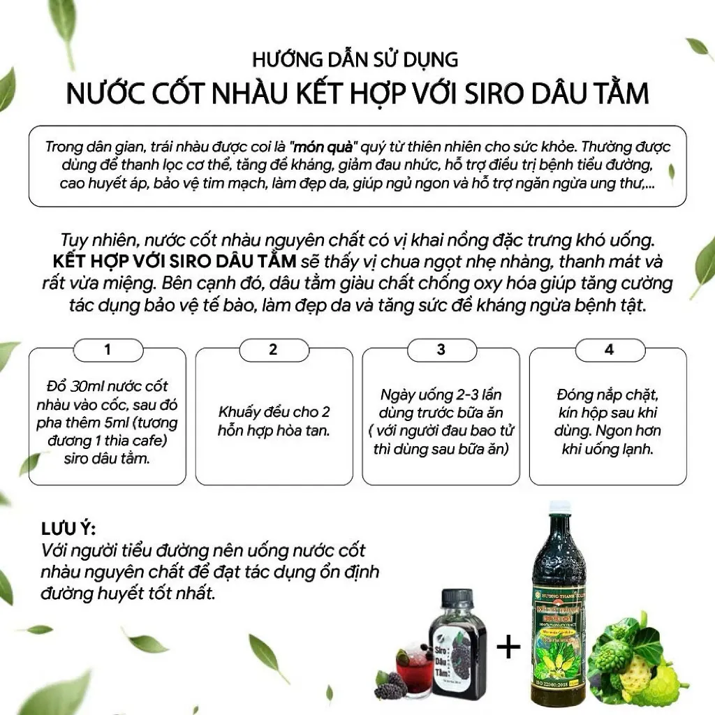 Ảnh Siro Dâu Tằm Giải Khát, Làm Đẹp Da, Dùng Kết Hợp Nước Cốt Nhàu, Chai 100Ml 2