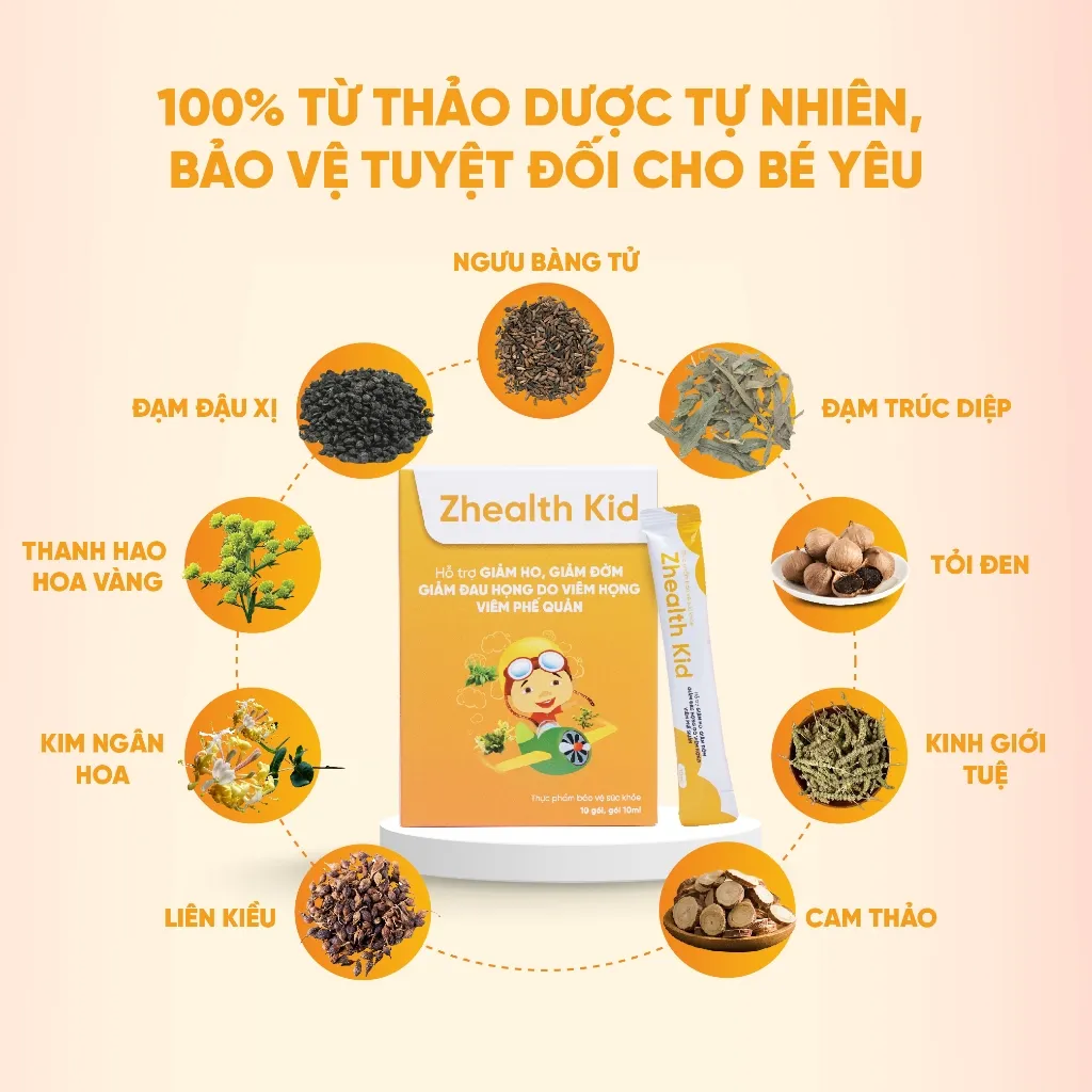 Ảnh Siro ho cho bé Zhealth Kid tăng đề kháng, giảm ho cảm, tiêu đờm, bổ phế, Growgreen AZ(10 gói x 10ml) 3