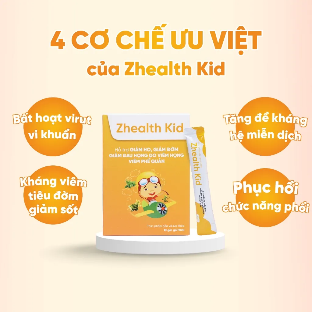 Ảnh Siro ho cho bé Zhealth Kid tăng đề kháng, giảm ho cảm, tiêu đờm, bổ phế, Growgreen AZ(10 gói x 10ml) 4
