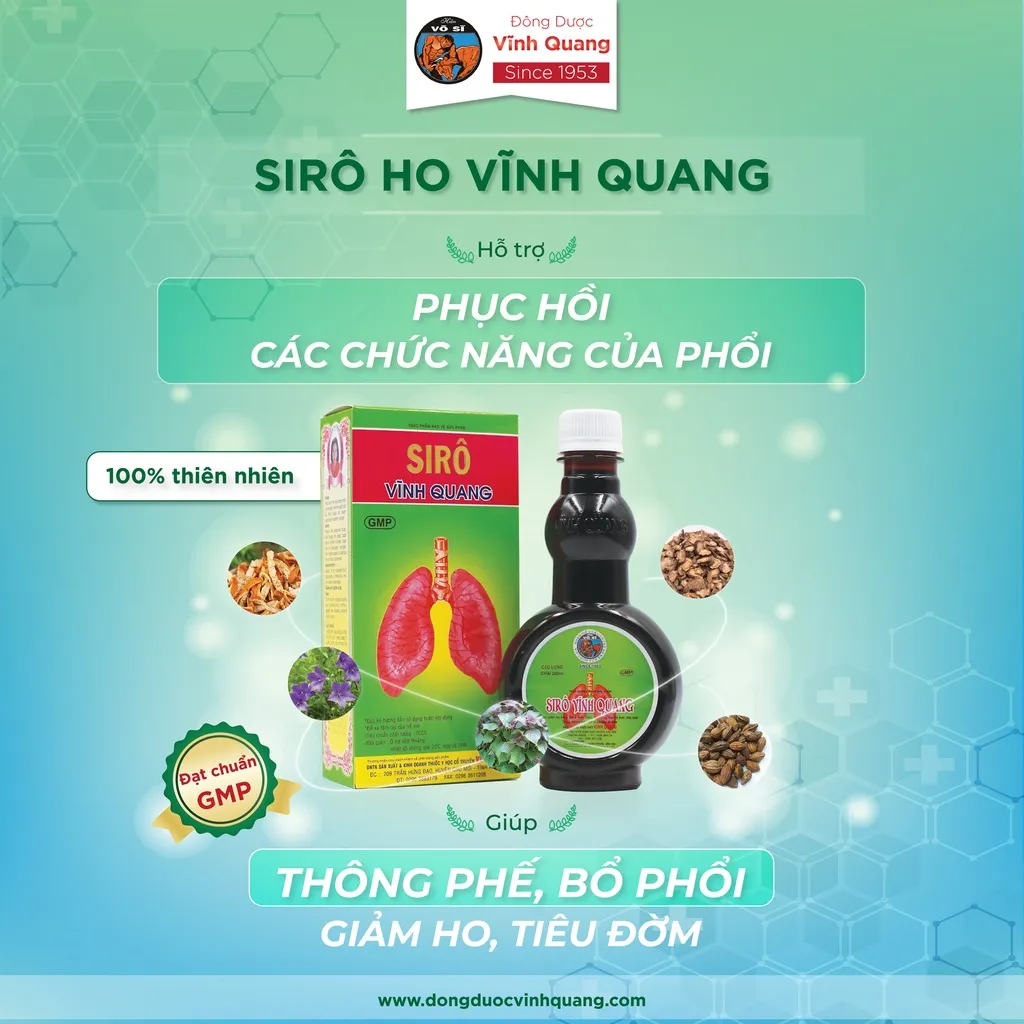 Ảnh Siro ho Vĩnh Quang chai 280ml Hỗ trợ Giảm ho, ho có đờm, ho gió, ho khan, bổ phổi 3
