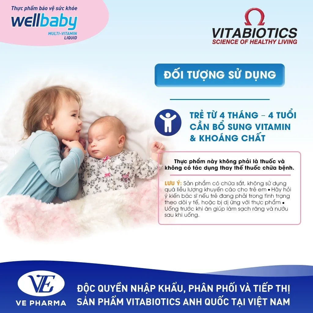 Ảnh Siro Uống Cho Bé Vitabiotics WELLBABY Multi-Vitamin Liquid Vị Cam Mạch Nha Ngon Miệng, Tăng Cường Sức Đề Kháng 150ml 4