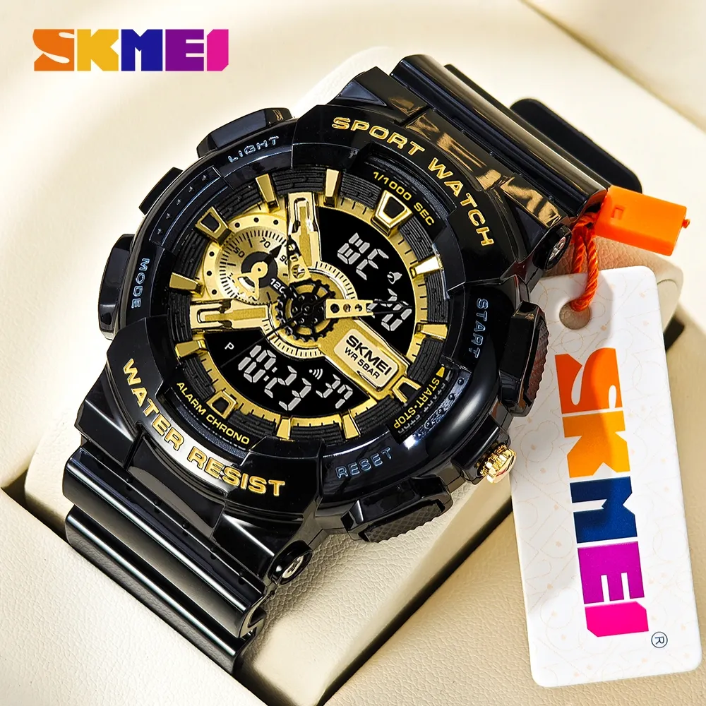 Ảnh Skmei Chính Thức 1688 Phong Trào Nhật Bản Thạch Anh Kỹ Thuật Số Nam Đồng Hồ Đeo Tay Lịch Chrono LED Hiển Thị Nam Nữ Đồng Hồ Thể Thao 2024 1