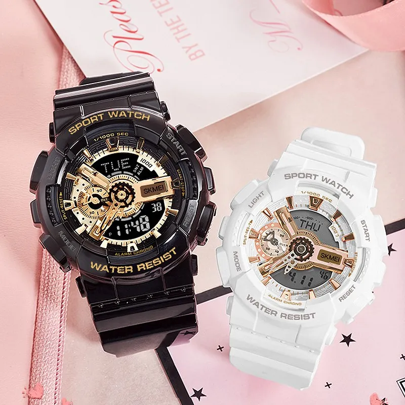 Ảnh Skmei Chính Thức 1688 Phong Trào Nhật Bản Thạch Anh Kỹ Thuật Số Nam Đồng Hồ Đeo Tay Lịch Chrono LED Hiển Thị Nam Nữ Đồng Hồ Thể Thao 2024 2
