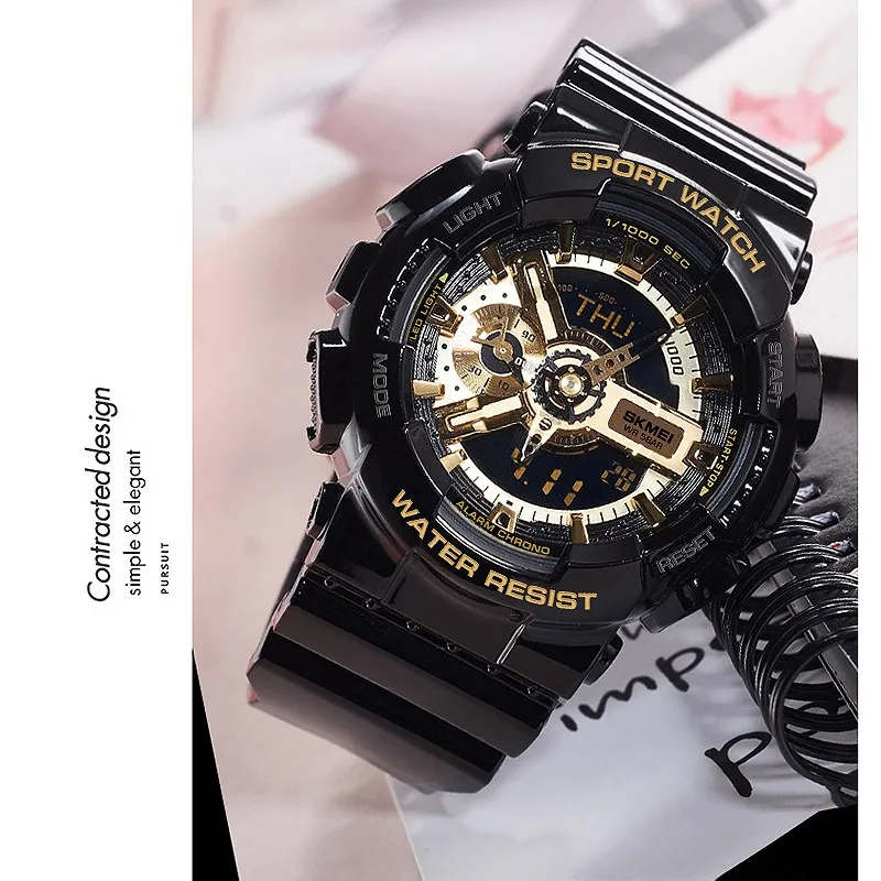 Ảnh Skmei Chính Thức 1688 Phong Trào Nhật Bản Thạch Anh Kỹ Thuật Số Nam Đồng Hồ Đeo Tay Lịch Chrono LED Hiển Thị Nam Nữ Đồng Hồ Thể Thao 2024 3