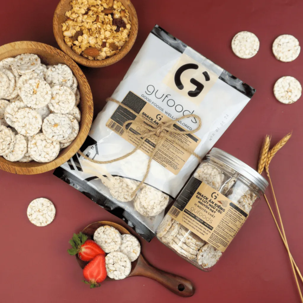 Ảnh Snack gạo lứt ngũ cốc nguyên hạt GUfoods (80g) - Không đường, Không chiên dầu, Thanh đạm, Lành mạnh, Eat clean, Healthy 3