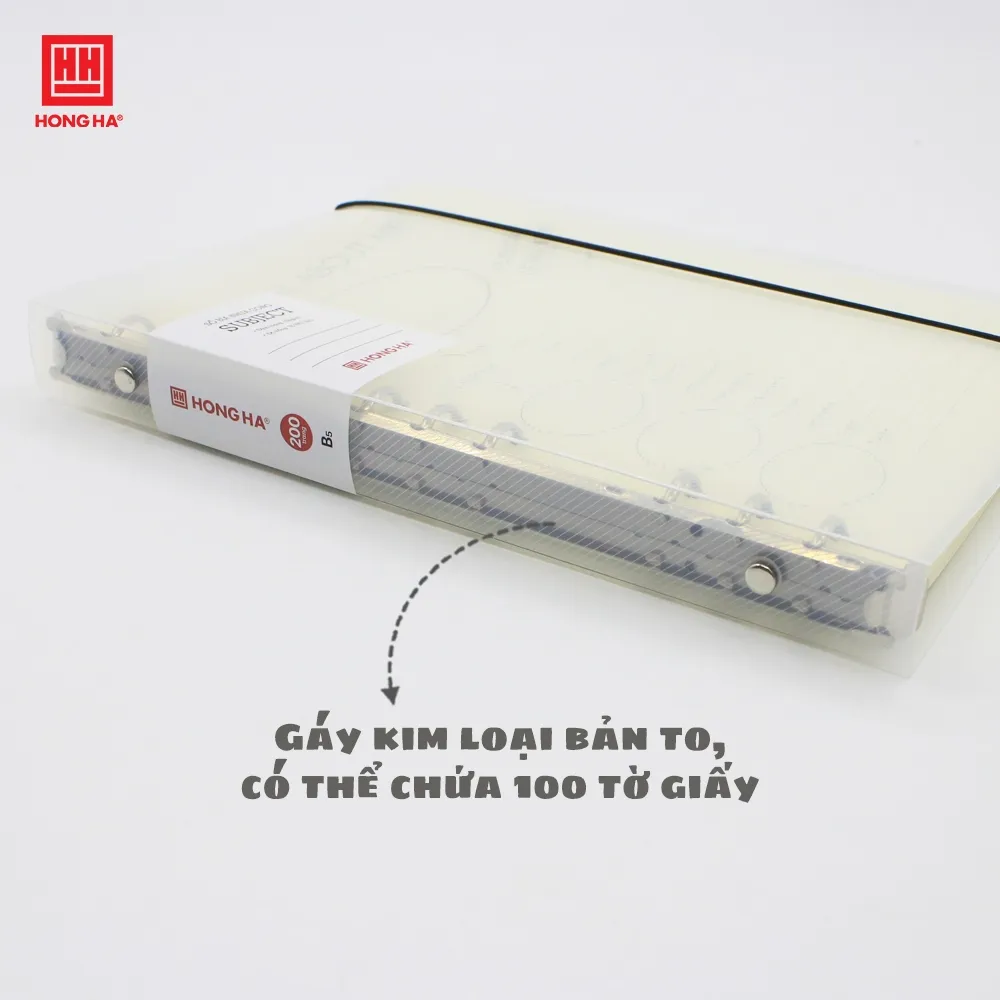 Ảnh Sổ còng bìa nhựa trong 200 trang Subject Hồng Hà định lượng 100gsm kích thước A5/B5 3