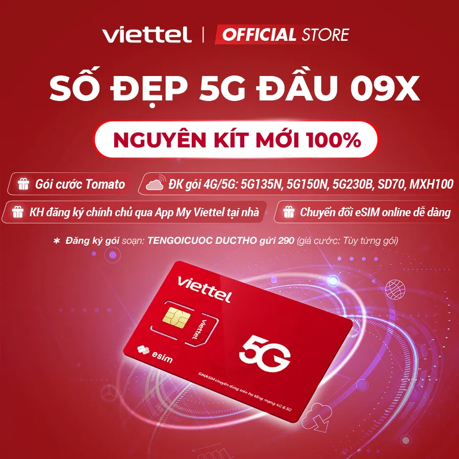 Ảnh Số Đẹp 4G Viettel Nguyên KIT. Đăng Ký Chính Chủ Qua MYVIETTEL. ĐK Được Gói SD70, 5G135N, V90B, MXH100 1