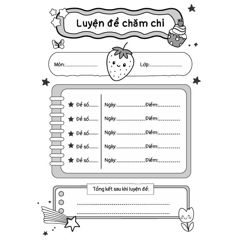Ảnh Sổ kế hoạch luyện đề: ghi chép mục tiêu ,nhật ký hàng ngày và kết quả làm đề - Nhà sách ôn luyện 2