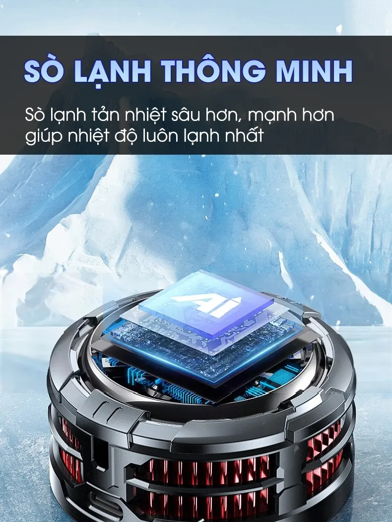 Ảnh Sò lạnh tản nhiệt điện thoại MEMO CX08 thế hệ mới đóng đá làm mát AI chơi game liên quân FF PUBG COD tăng fps 2