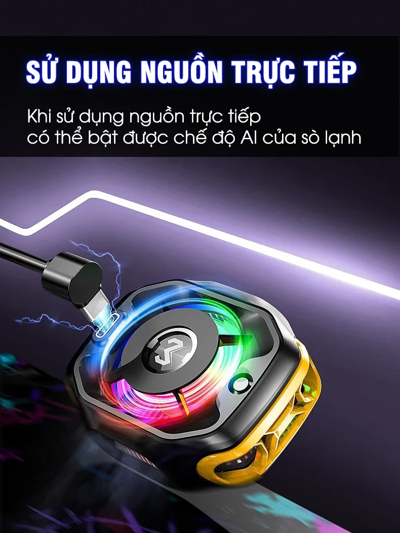 Ảnh Sò lạnh tản nhiệt MEMO CX12 Pro 2025 sử dụng pin làm lạnh sâu 2 chế độ AI đèn led màn hình tăng fps chơi game liên quân 4