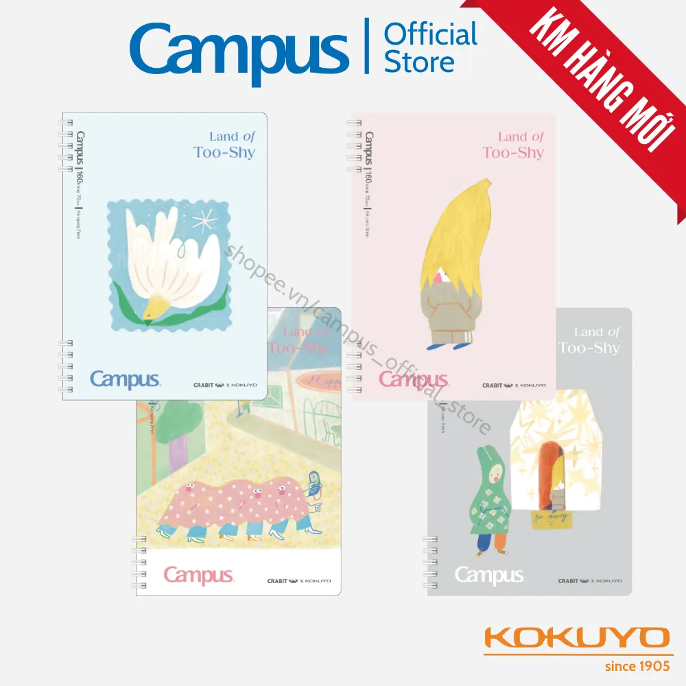 Review Sổ Lò Xo 2 Đầu Campus Land of Too Shy A5: Tiện Lợi, Độc Đáo!