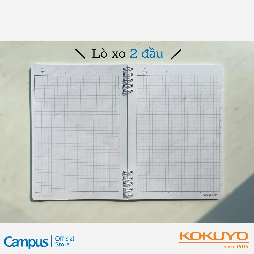 Ảnh Sổ Lò Xo 2 Đầu Kích Thước A5 Thiết Kế Series Land of Too Shy Dòng Kẻ Caro 5mm/ Kẻ Ngang 7mm Campus 2