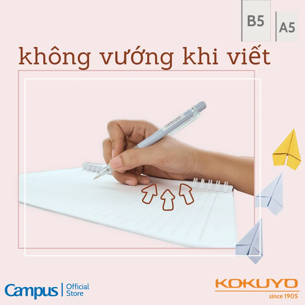 Ảnh Sổ Lò Xo 4 màu KUSUMI, kích thước A6/A5/B5, kẻ ngang 7mm, chính hãng Campus 4