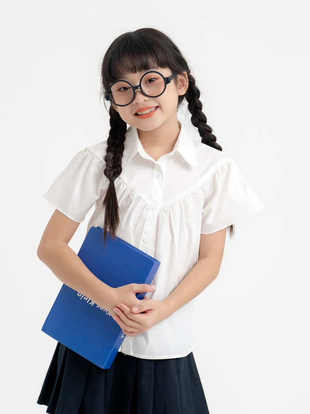 Ảnh Sơ mi bé gái cộc tay nhún Doris Riomio, chất liệu thoáng mát RA919 3
