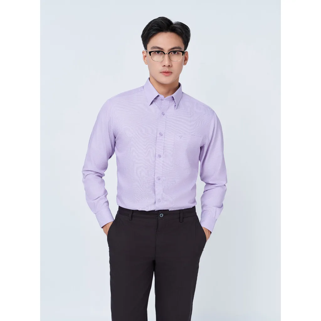 Ảnh Sơ mi dài tay lai bầu VIETTIEN vải Viscose phom REGULAR VT00000316 1