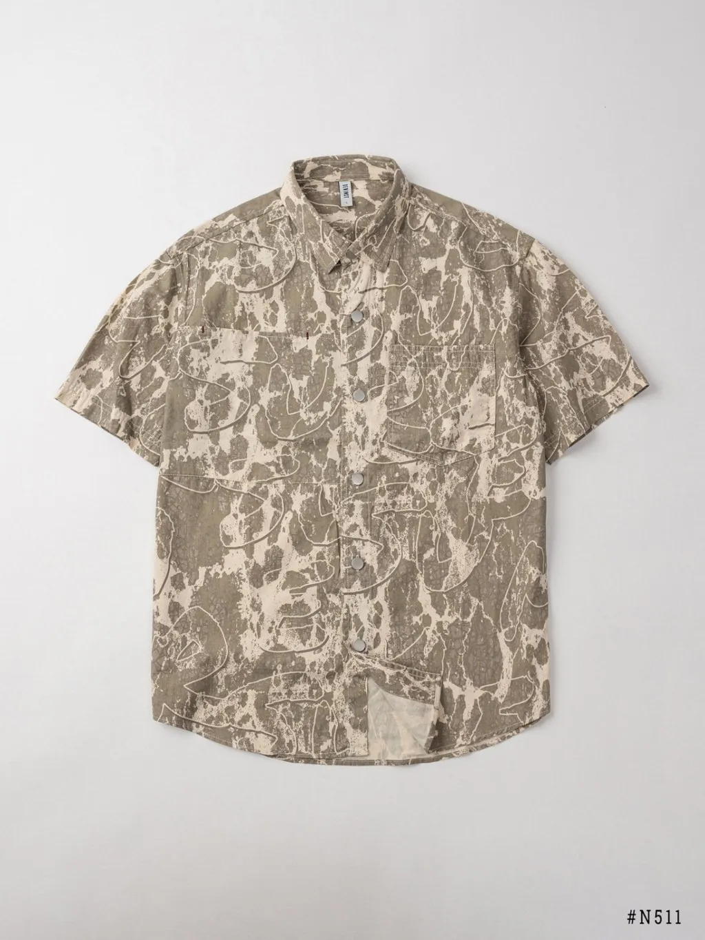 Ảnh Sơ Mi Nam Cộc Họa Tiết Hawai DENIMST 511, Form Suông 2