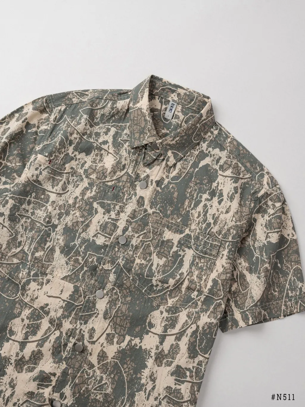 Ảnh Sơ Mi Nam Cộc Họa Tiết Hawai DENIMST 511, Form Suông 4