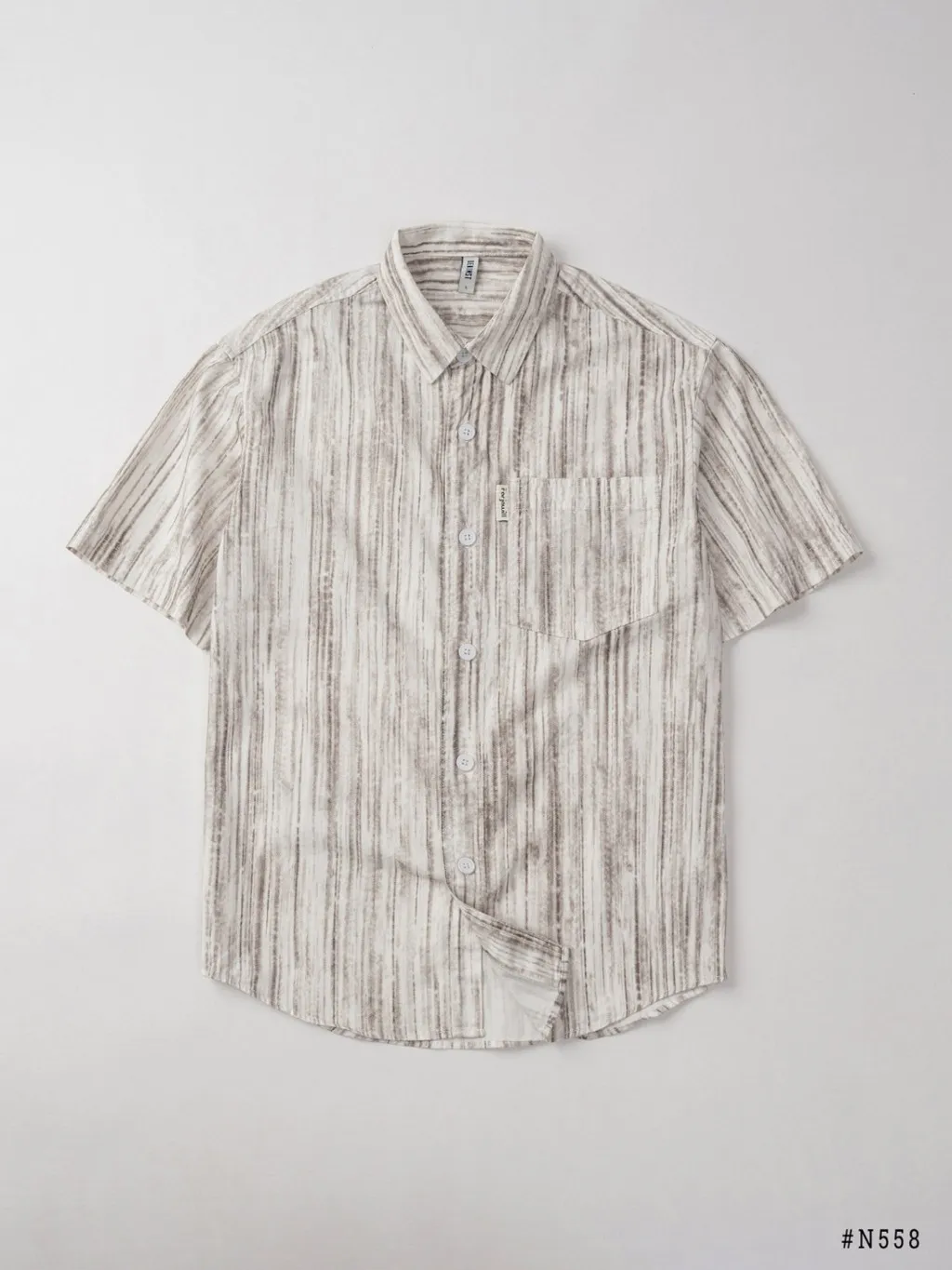 Ảnh Sơ Mi Nam Cộc Họa Tiết Sọc DENIMST 558, Form Suông Nhẹ 2