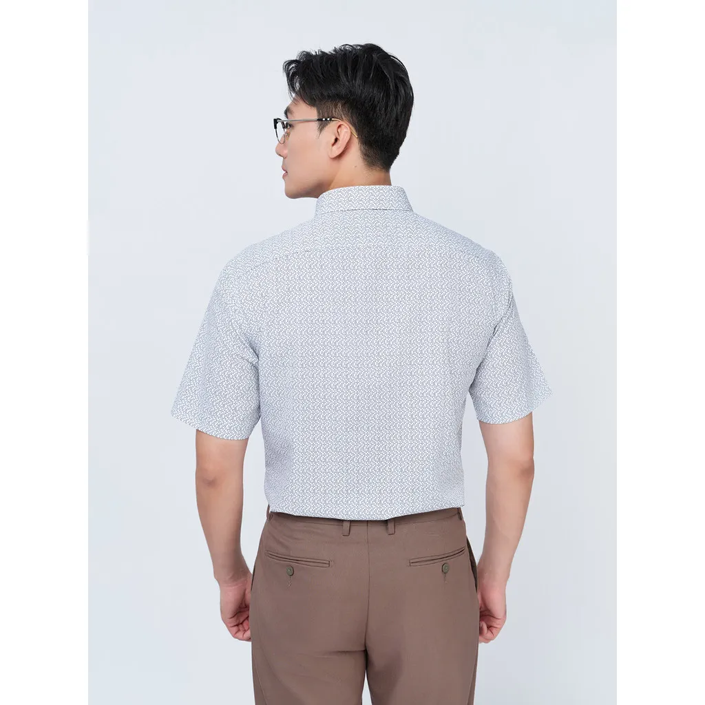 Ảnh Sơ mi ngắn tay lai bầu VIETTIEN vải sợi tre phom REGULAR VT00000322 3