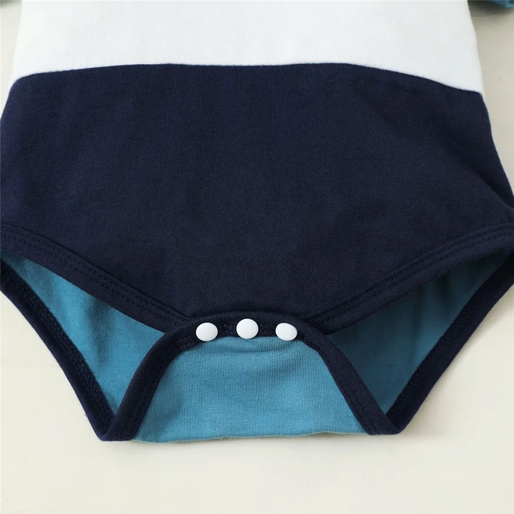 Ảnh Sơ sinh bé trai bộ quần áo ngắn tay turn-down romper + quần short mùa hè thường 2 cái trang phục 3