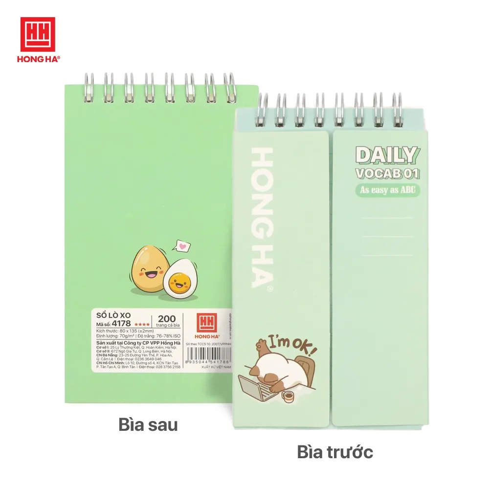 Ảnh Sổ tay lò xo ghi chép học từ vựng Daily Vocab 01 Hồng Hà 200 trang - 4178 1