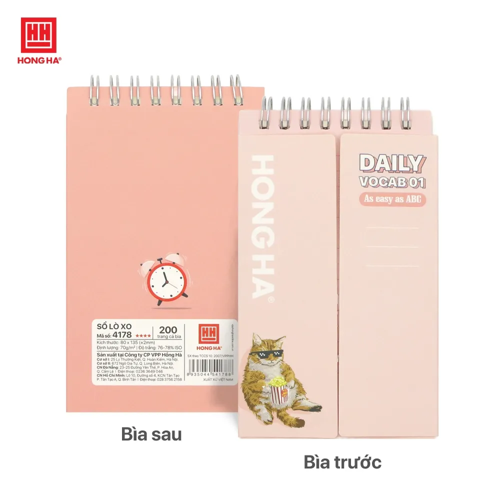 Ảnh Sổ tay lò xo ghi chép học từ vựng Daily Vocab 01 Hồng Hà 200 trang - 4178 2