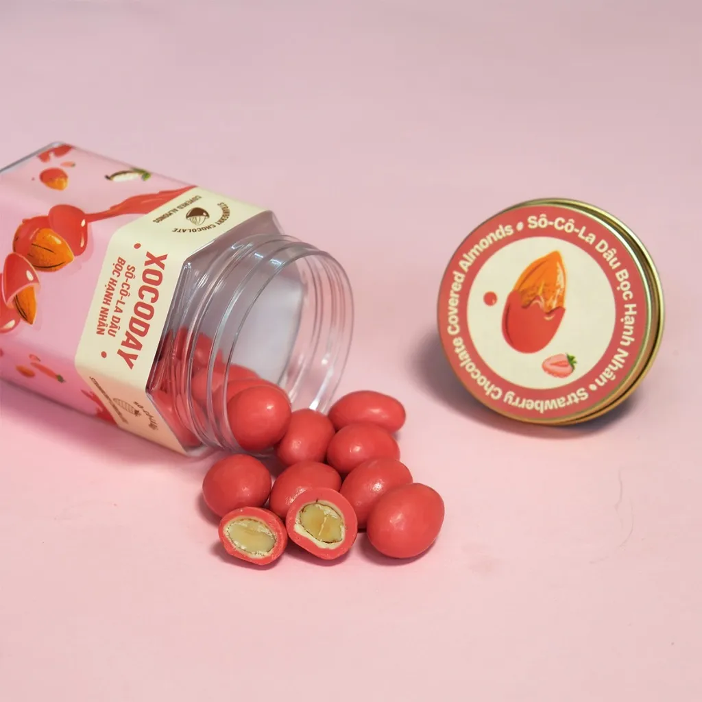 Ảnh Sô-cô-la Dâu bọc hạnh nhân - Xocoday - Hủ 175g - Heyday 3