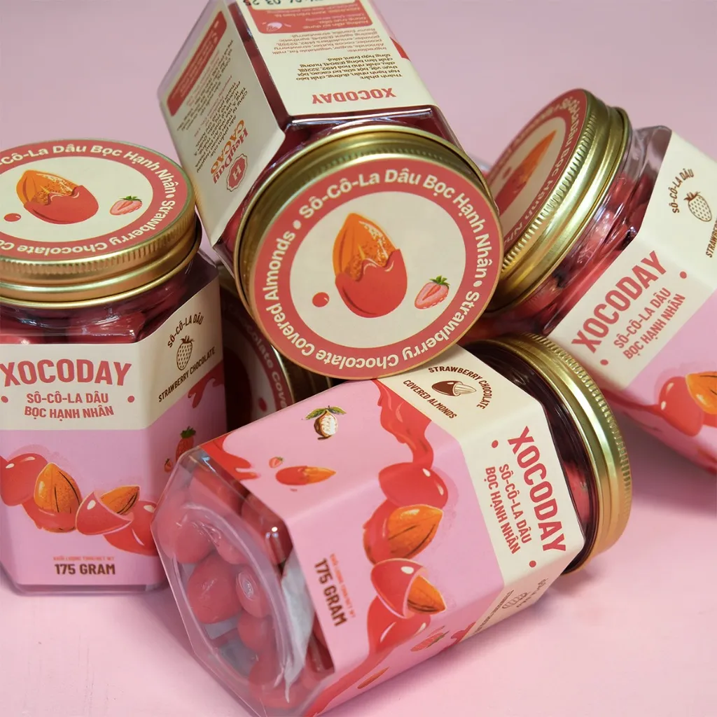 Ảnh Sô-cô-la Dâu bọc hạnh nhân - Xocoday - Hủ 175g - Heyday 4