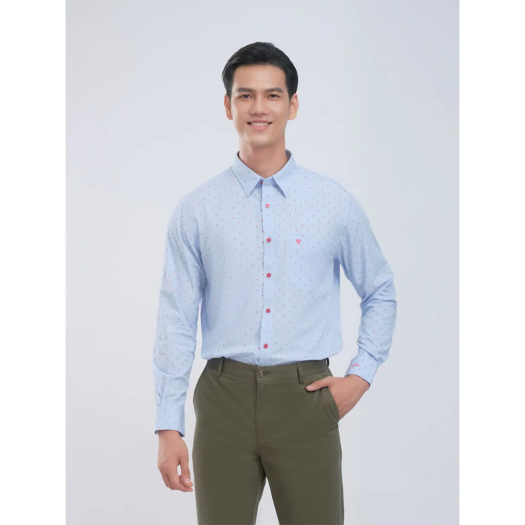 Ảnh Sơmi dài tay lai bầu VIETTIEN vải sợi tre phom regular VT00000096 3