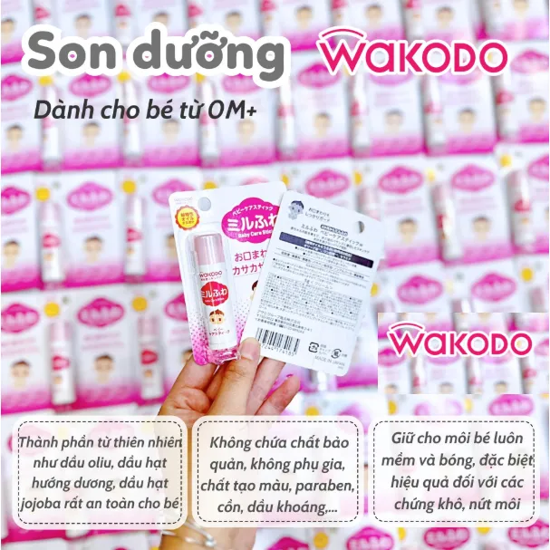 Ảnh Son Dưỡng Môi Cho Bé Sơ Sinh Wakodo Nhật Bản 5g 2
