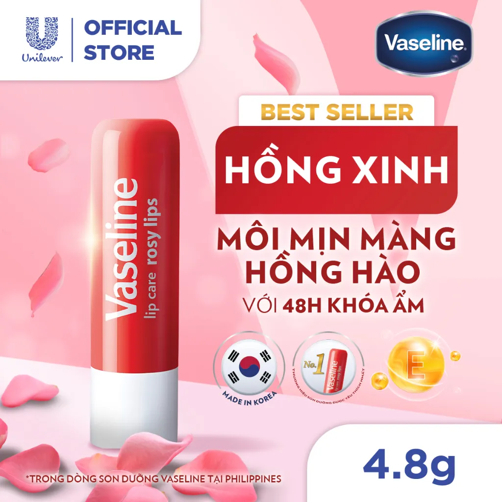Ảnh Son Dưỡng Môi Hồng Xinh Vaseline Lip Care Stick Rosy Lips 4.8g 3