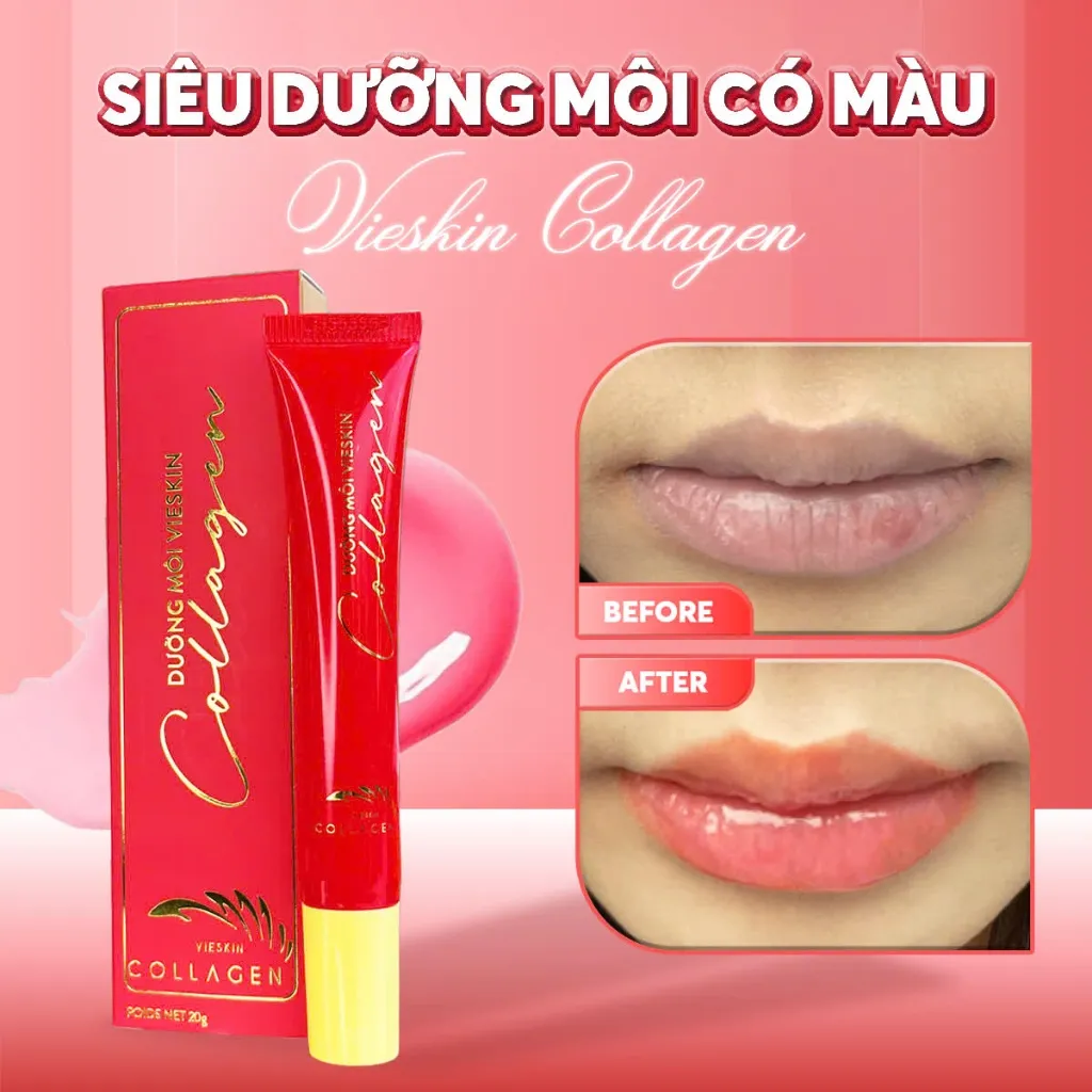 Ảnh Son Dưỡng Môi Vieskin Collagen Có Màu, Dưỡng Môi Căng Mọng Tức Thì, Hồng Môi, Chống Lão Hóa Môi, Màu Hồng Baby, Tuýp 20g 4