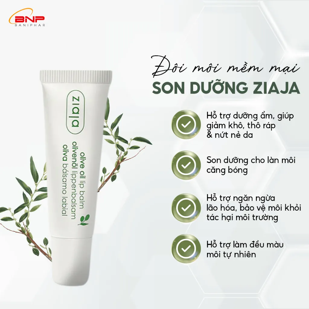Ảnh Son Dưỡng Môi Ziaja Olive Oil Lip Balm Giúp Bờ Môi Tươi Sáng, Sắc Hồng Tự Nhiên, Dưỡng Ẩm, Ngăn Ngừa Nứt Nẻ 10ml 4