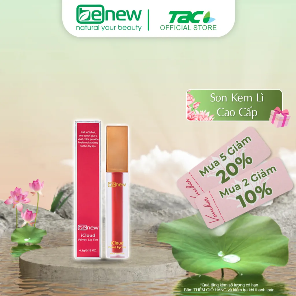 Ảnh Son kem lì dưỡng ẩm lôi trôi 4 màu tự nhiên Benew iCloud Velvet Lip Tint TAC 1