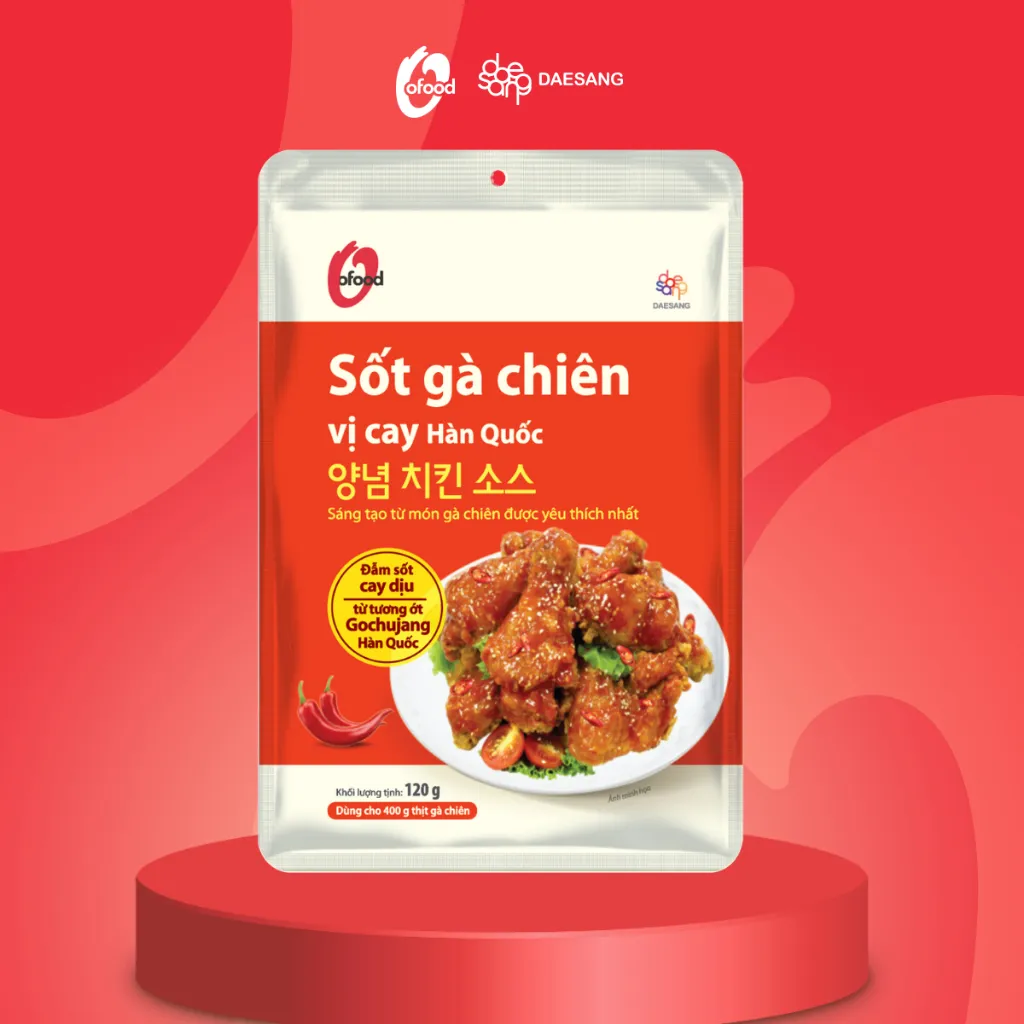 Ảnh Sốt gà chiên 2 vị cay và phô mai O'food gói 120g 2