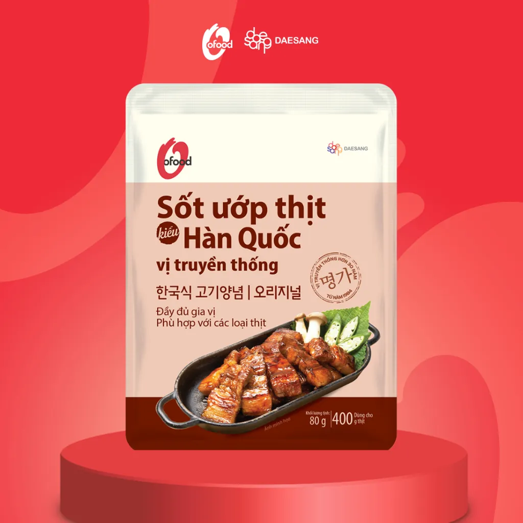 Ảnh Sốt ướp thịt Hàn Quốc OFood gói 80g, giúp thị mềm, ngọt, thơm dậy vị dùng cho 400g thịt 1