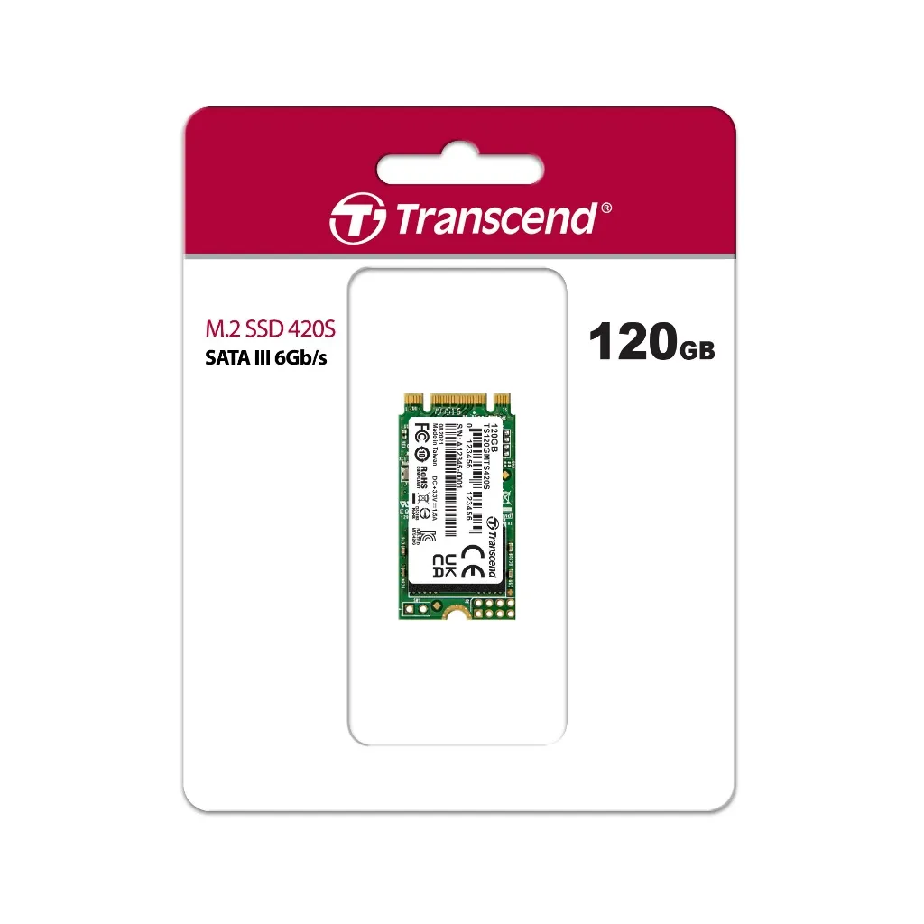 Ảnh SSD gắn trong Transcend MTS420S 120GB M.2 2242 SATA III 3D-NAND upto 530MB/s - Bảo hành 3 năm 3