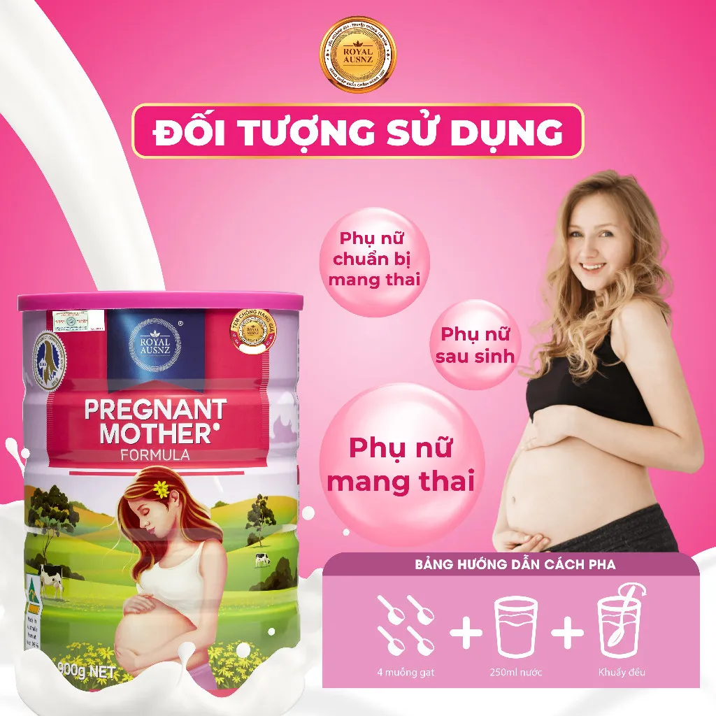 Ảnh Sữa Bầu Hoàng Gia Úc ROYAL AUSNZ Pregnant Mother Formula Dành Cho Phụ Nữ Mang Thai 900g 2