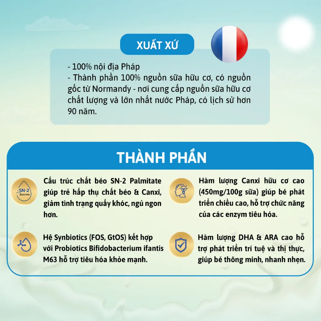 Ảnh Sữa bò Biostime Organic 100% SN-2 Bio Plus Giúp bé phát triển trí não, tăng cường miễn dịch hộp 800g 4