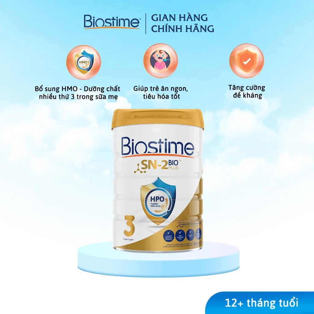Ảnh Sữa Bò Biostime SN2 Bio Plus HPO số 3, cải thiện tiêu hóa tăng cường hấp thu cho bé 800g 2
