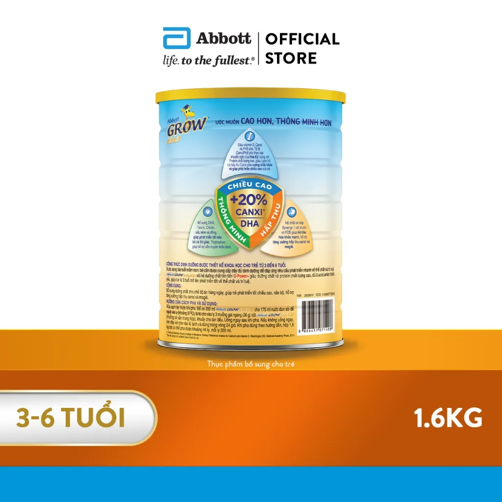 Ảnh Sữa bột Abbott Grow Gold 3+ 1.7kg/1.6kg 3