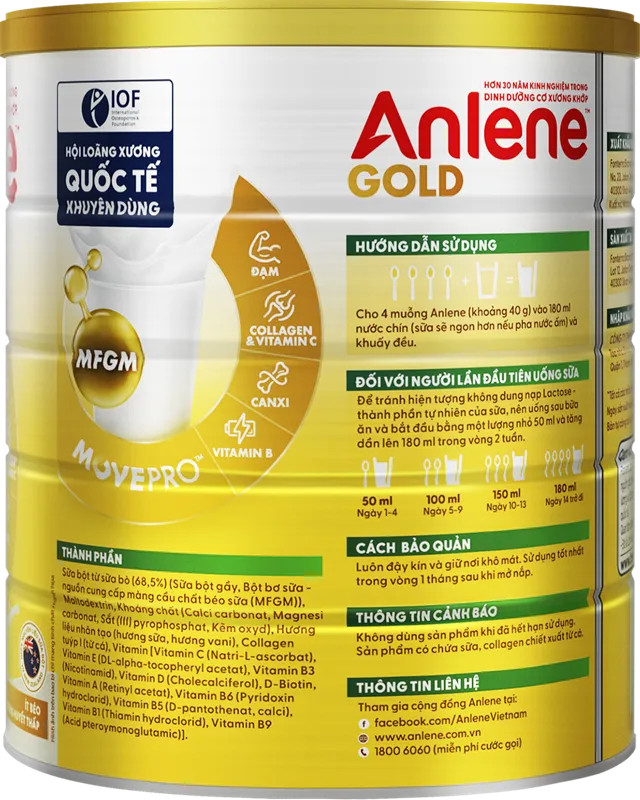 Ảnh Sữa Bột Anlene Gold Hương Vani 800g 4