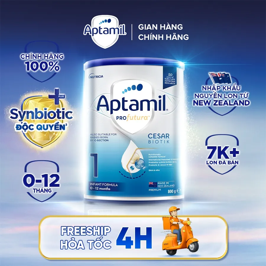 Ảnh Sữa bột Aptamil Profutura Cesarbiotik New Zealand số 1 380g - Synbiotic độc quyền 1